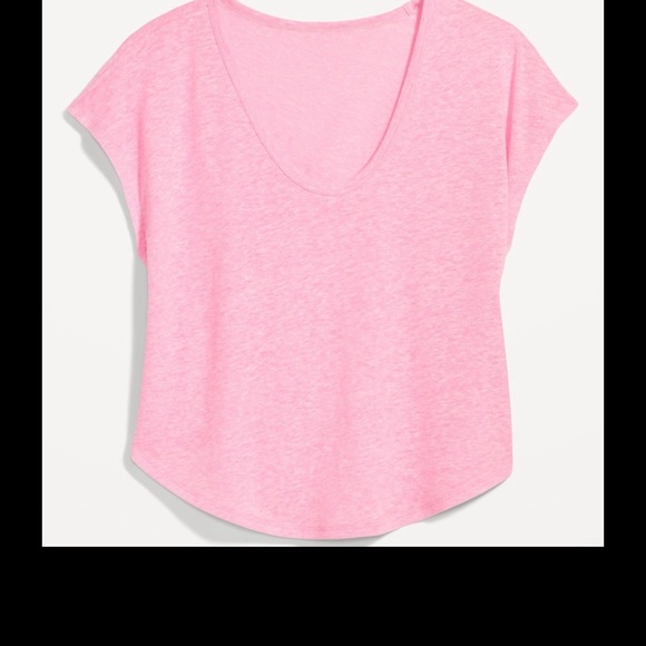 NWT OLD NAVY Linen-Blend Cropped Voop-Neck T-Shirt : Pink Edge Neon
SIZE XXL - Picture 1 of 5